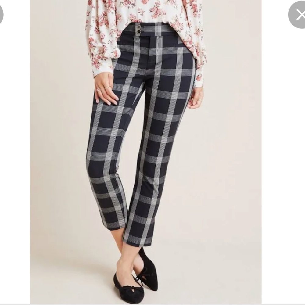 Anthropology The Essential Slim Plaid Trouser